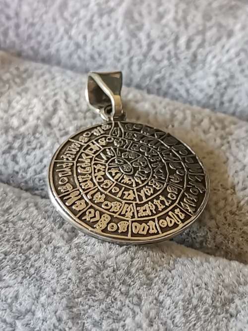 DISCOUNT!!! Silver Minoan Phaistos Disk Pendant