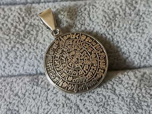 DISCOUNT!!! Silver Minoan Phaistos Disk Pendant