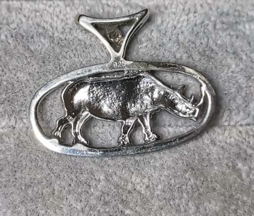 DISCOUNT!!! Silver rhino Pendant