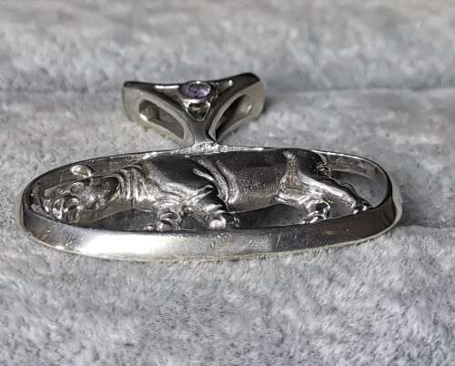 DISCOUNT!!! Silver rhino Pendant