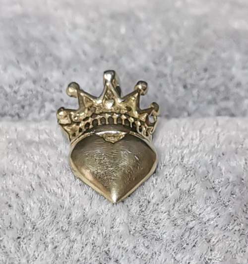 Silver Heart And Crown Pendant