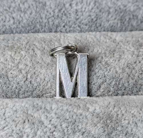 Silver `M` Pendant