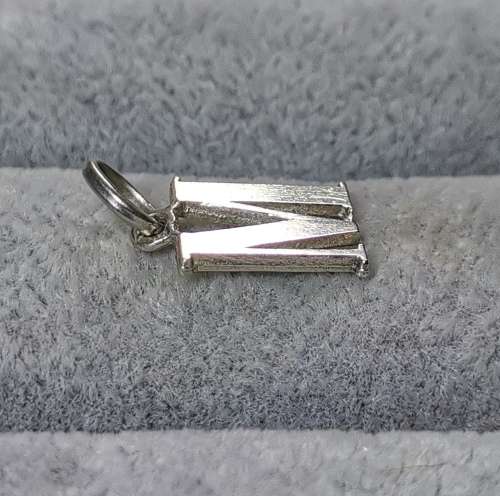Silver `M` Pendant