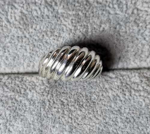Patterned  Silver Ring