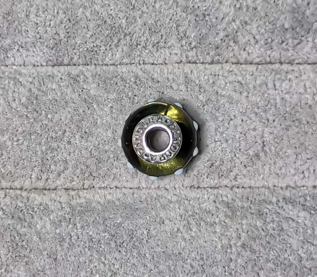 Pandora green glass charm