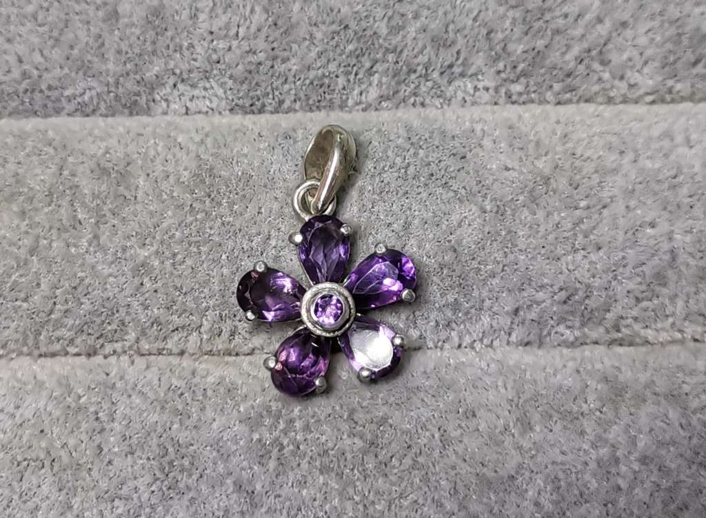 Dazzling Silver Flower Pendant