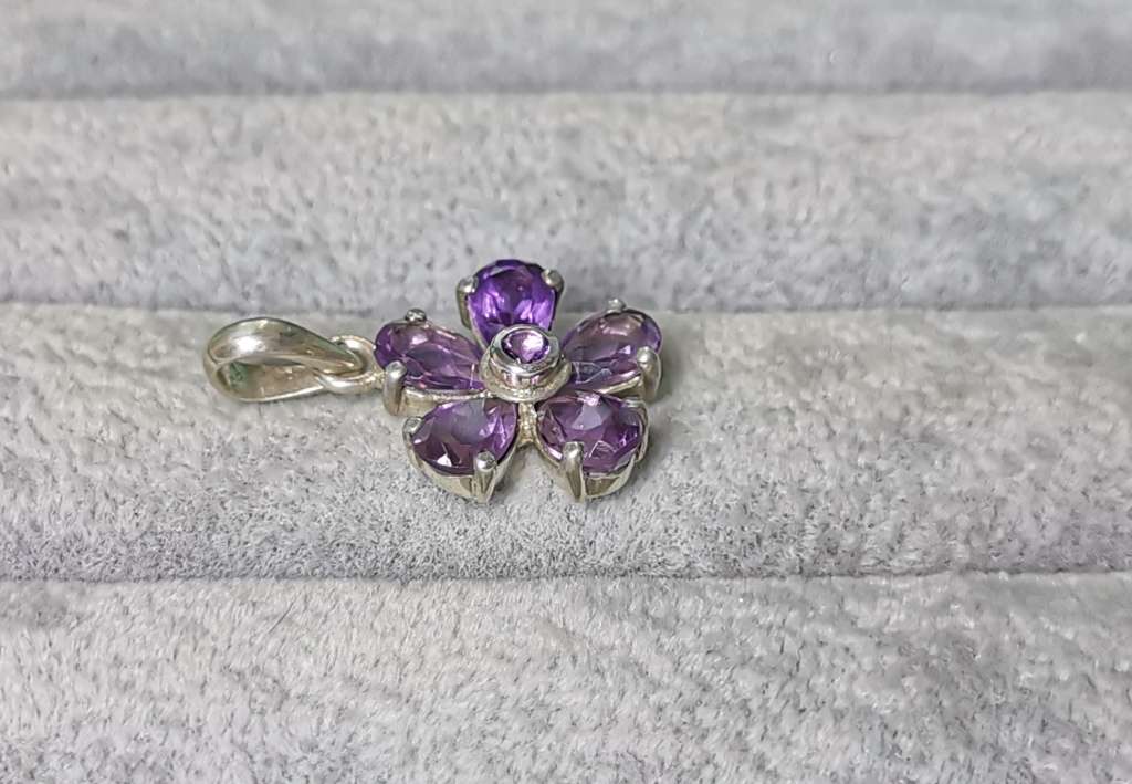 Dazzling Silver Flower Pendant