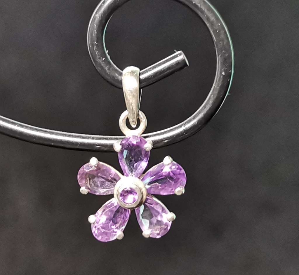 Dazzling Silver Flower Pendant