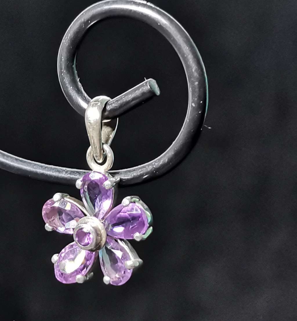 Dazzling Silver Flower Pendant