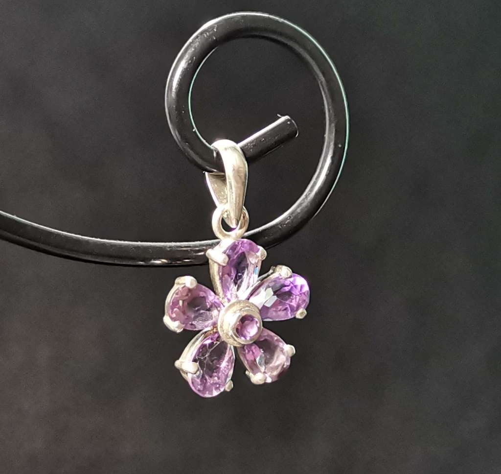 Dazzling Silver Flower Pendant
