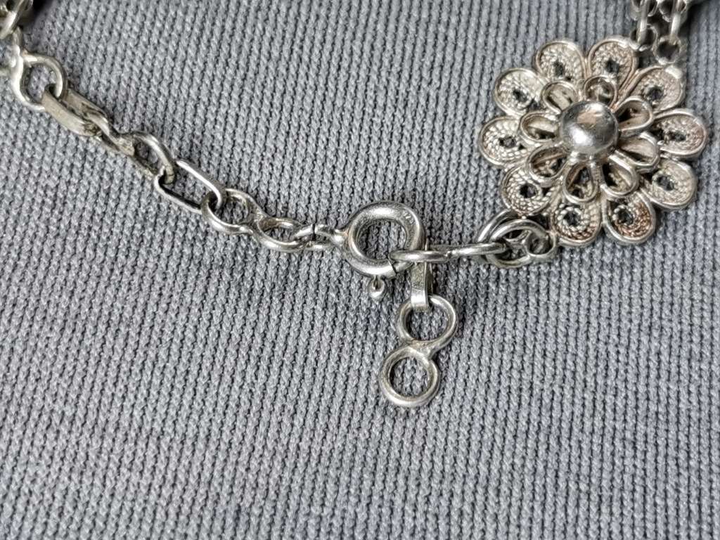 Silver Filigree Flowers Bracelet