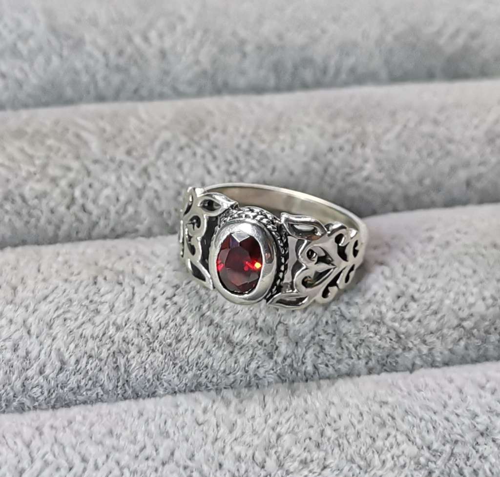 Detailed Silver Ring