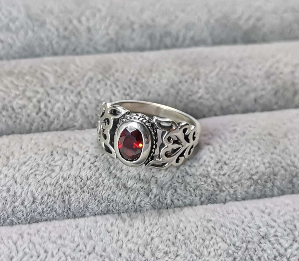 Detailed Silver Ring