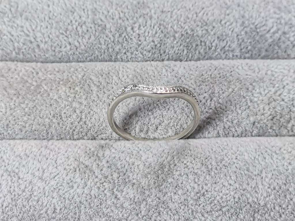 Silver Curved Half Eternity Ring