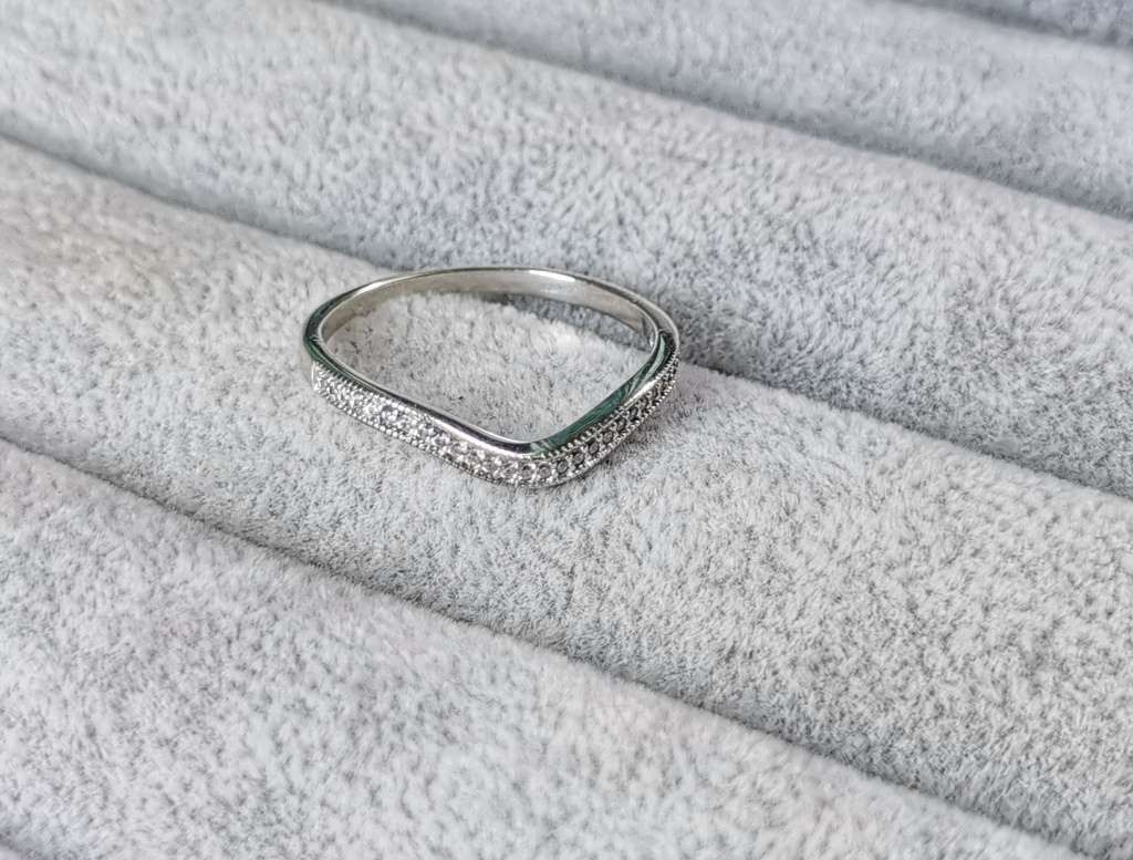 Silver Curved Half Eternity Ring