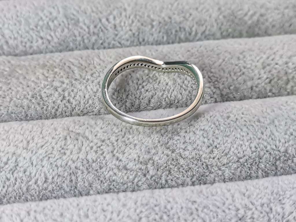Silver Curved Half Eternity Ring