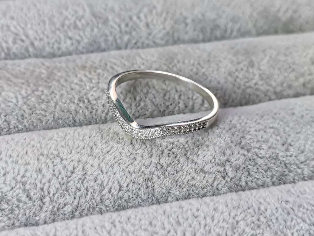 Silver Curved Half Eternity Ring