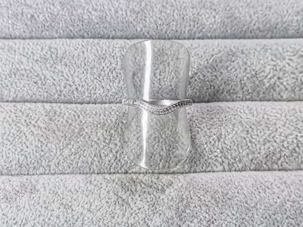 Silver Curved Half Eternity Ring