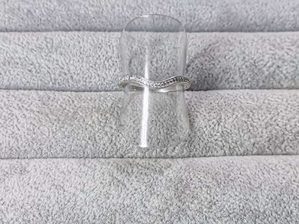 Silver Curved Half Eternity Ring