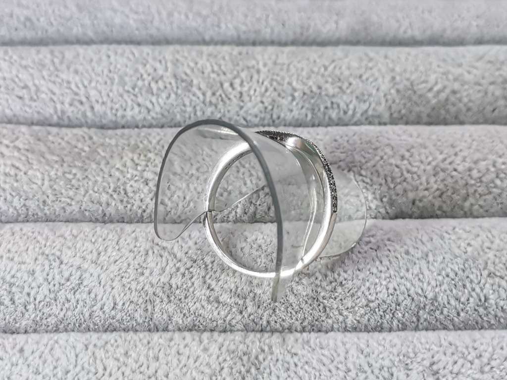 Silver Curved Half Eternity Ring