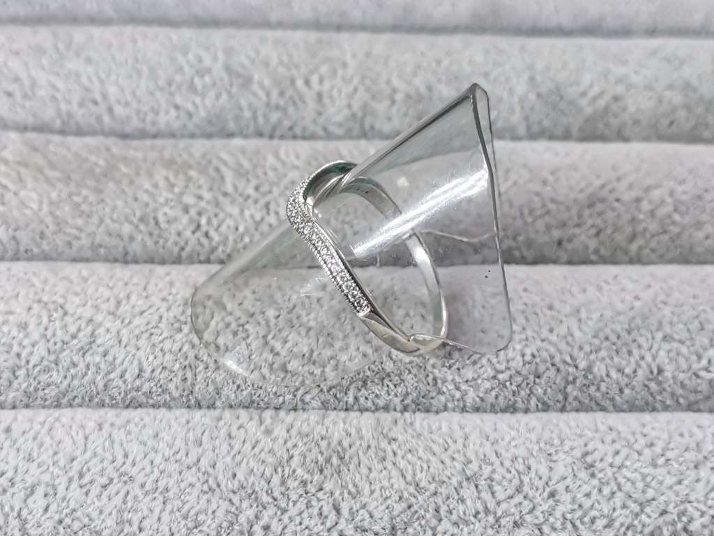 Silver Curved Half Eternity Ring