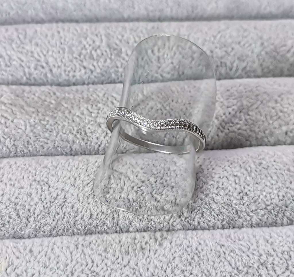 Silver Curved Half Eternity Ring