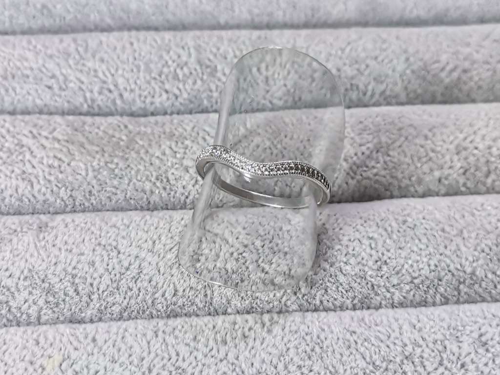 Silver Curved Half Eternity Ring