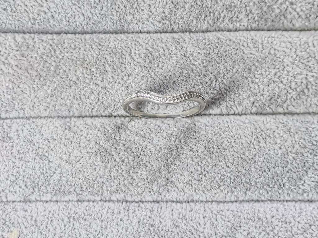 Silver Curved Half Eternity Ring