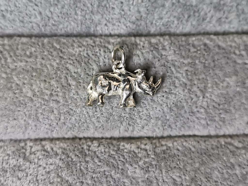 Silver Rhino Pendant