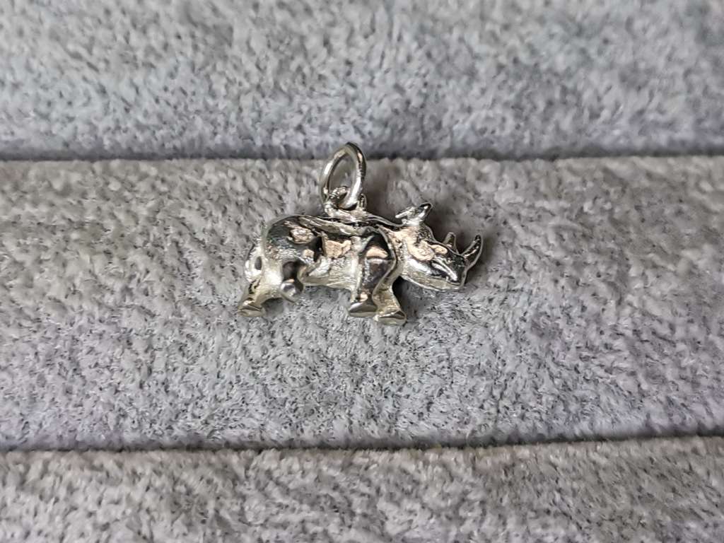 Silver Rhino Pendant