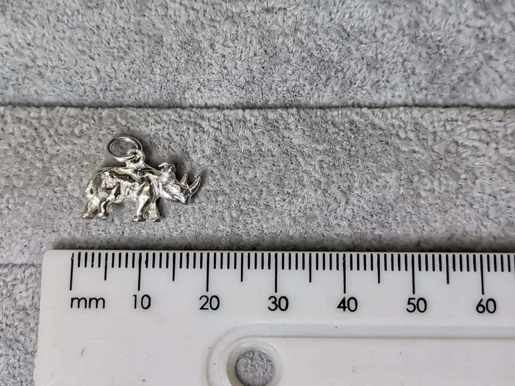 Silver Rhino Pendant