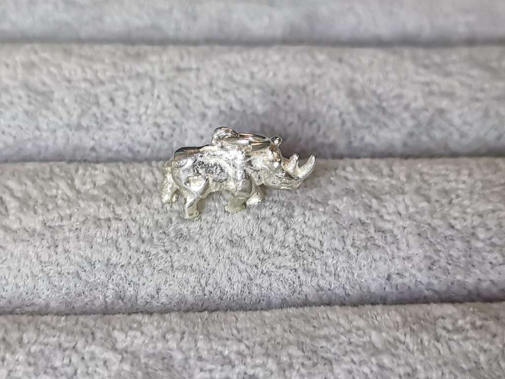 Silver Rhino Pendant