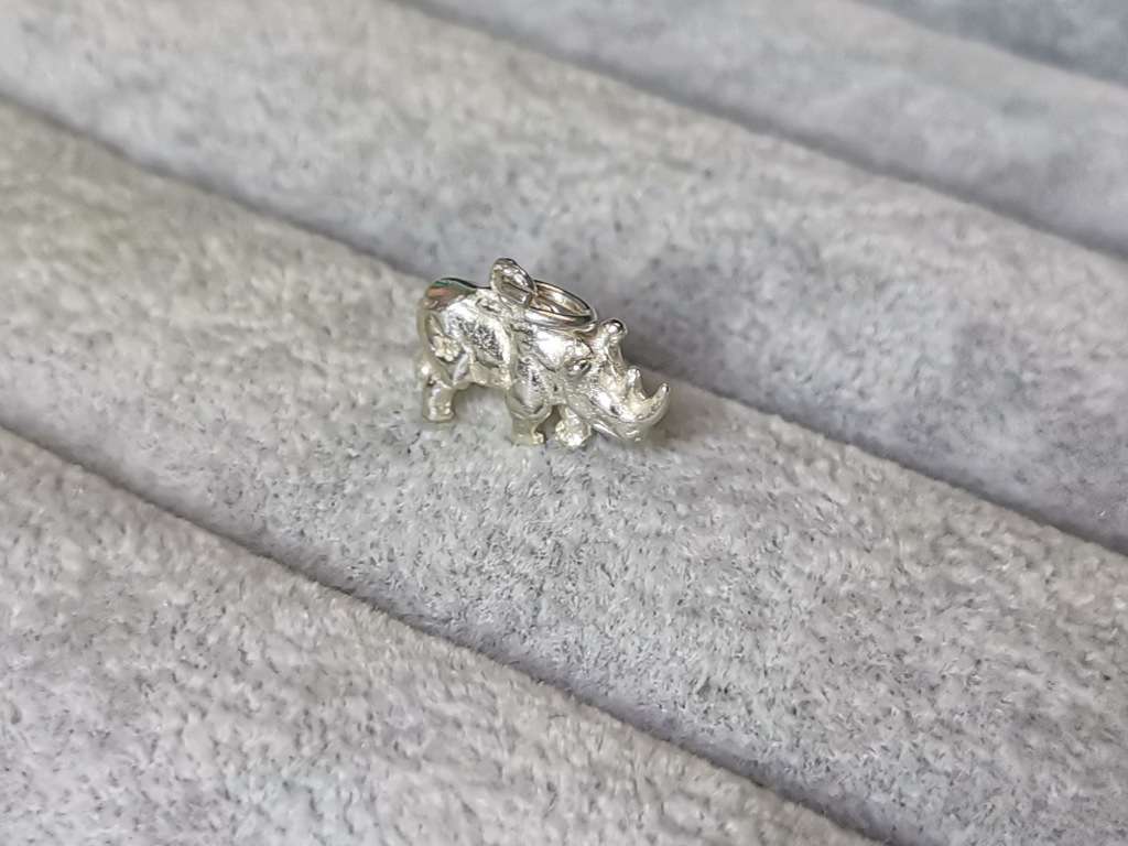 Silver Rhino Pendant