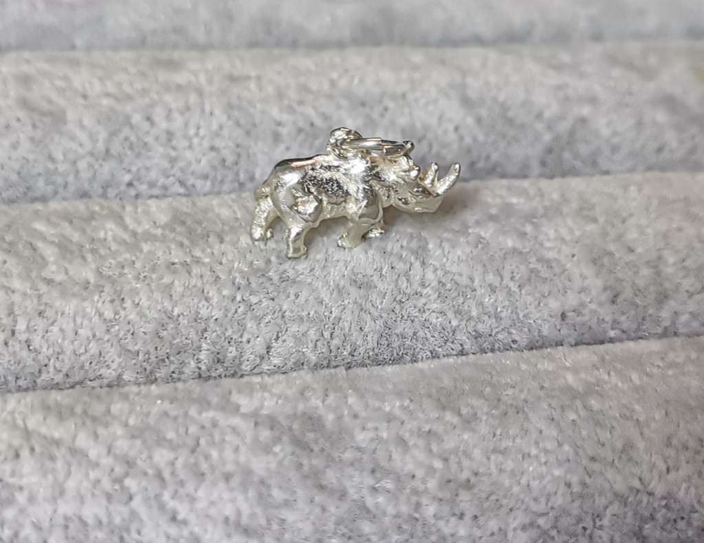 Silver Rhino Pendant