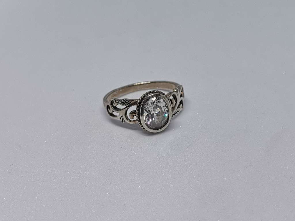 Detailed silver ring