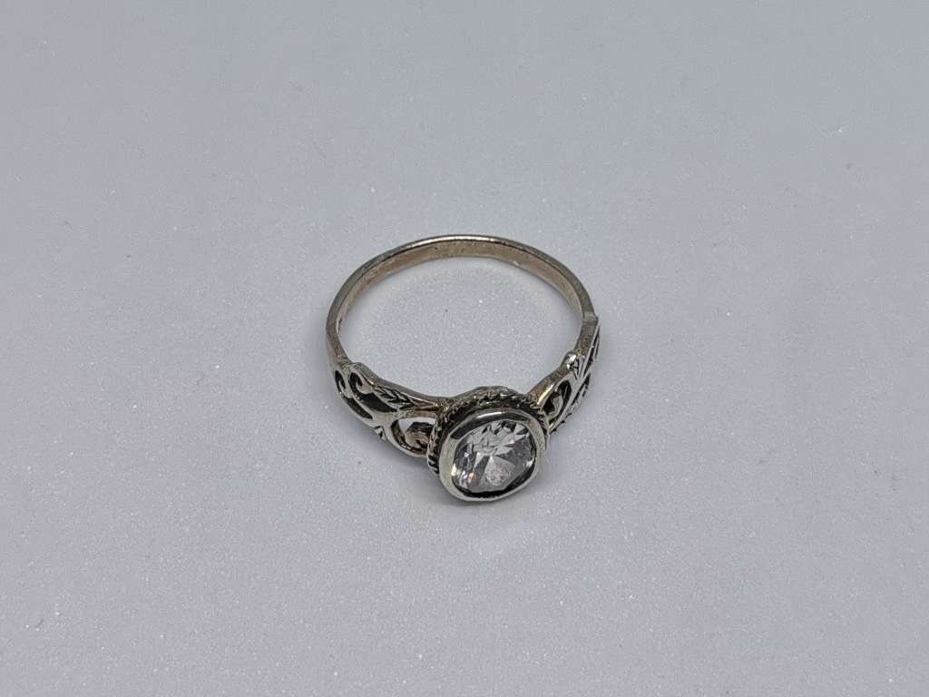 Detailed silver ring