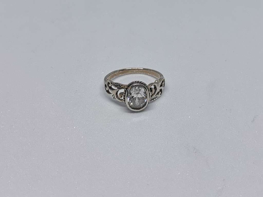 Detailed silver ring