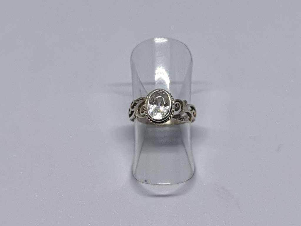Detailed silver ring