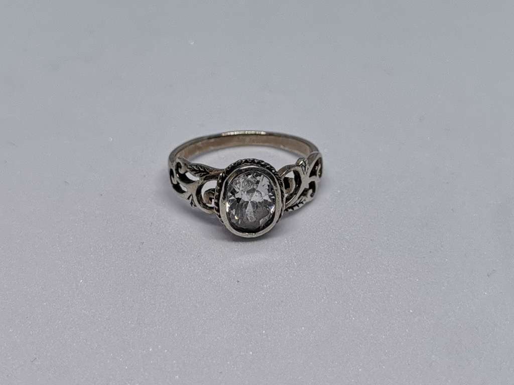 Detailed silver ring