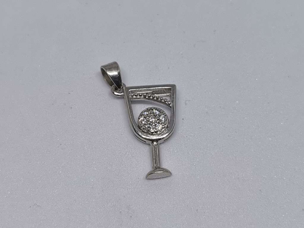Silver Wine Glass Pendant