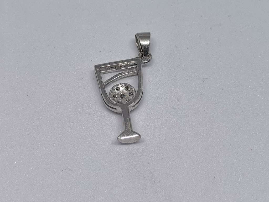 Silver Wine Glass Pendant