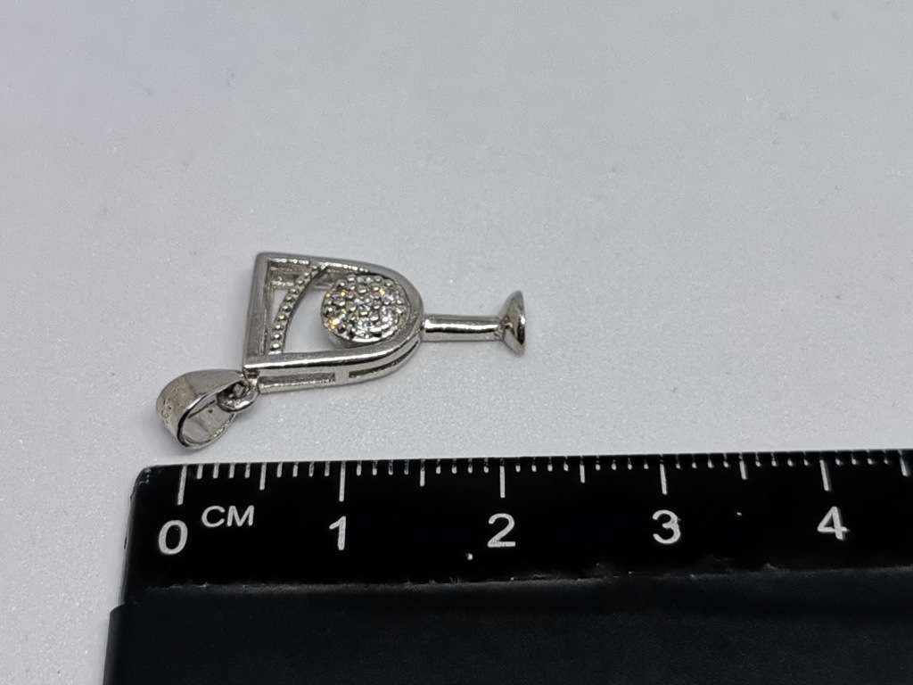 Silver Wine Glass Pendant