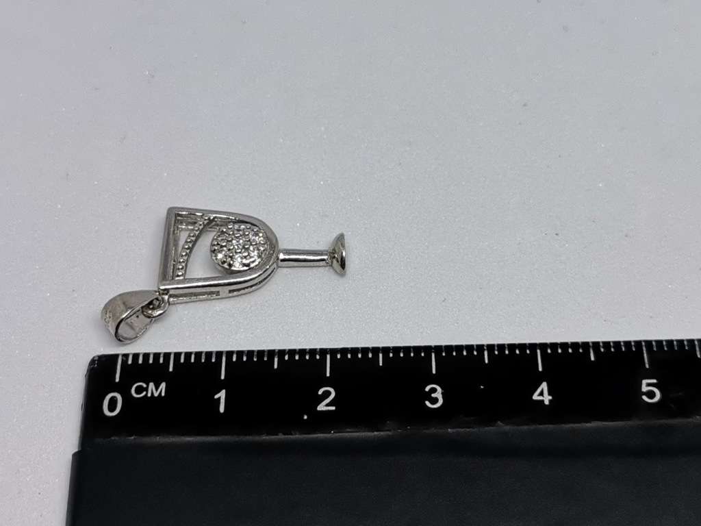 Silver Wine Glass Pendant