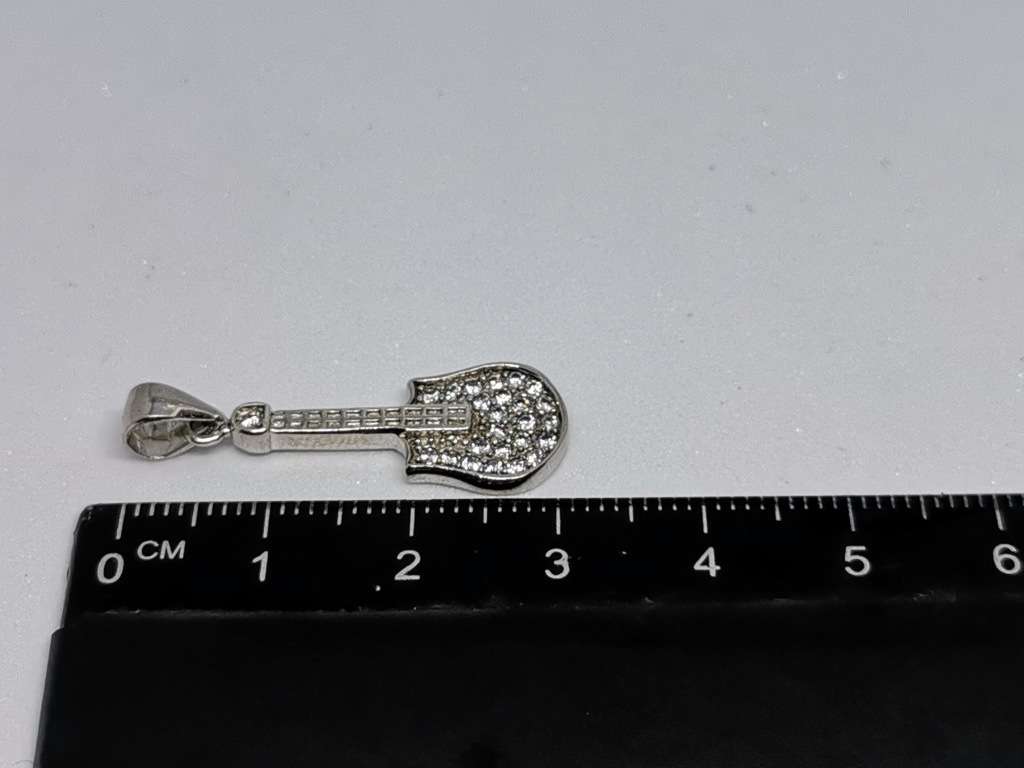 Silver Guitar Pendant