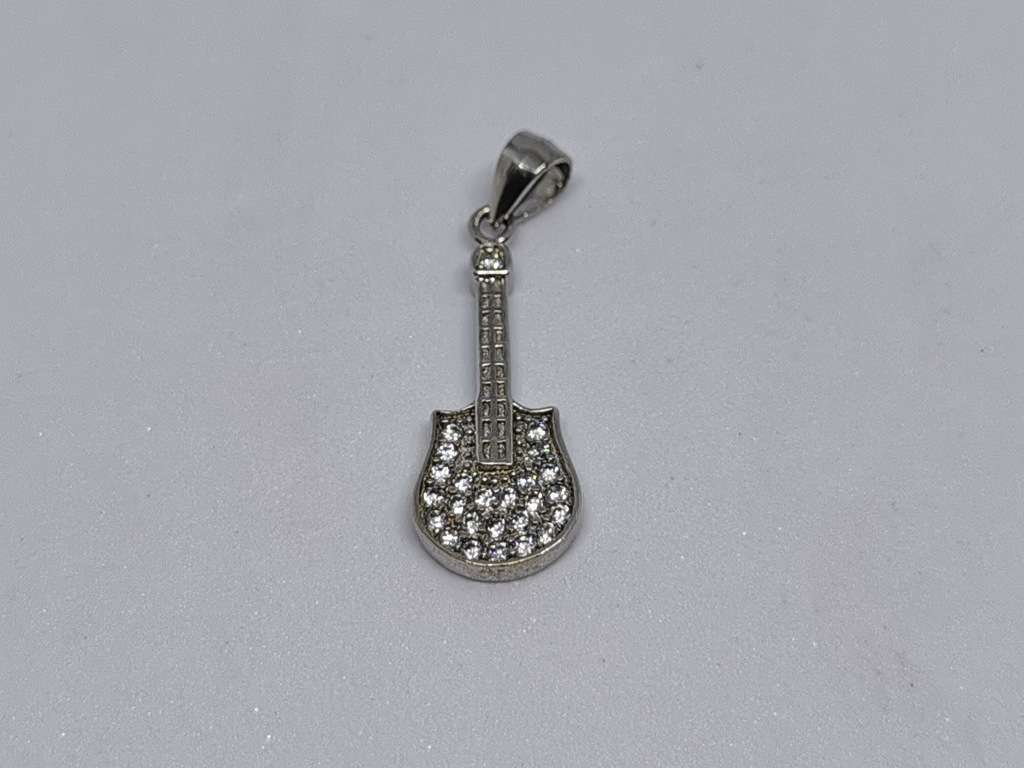 Silver Guitar Pendant