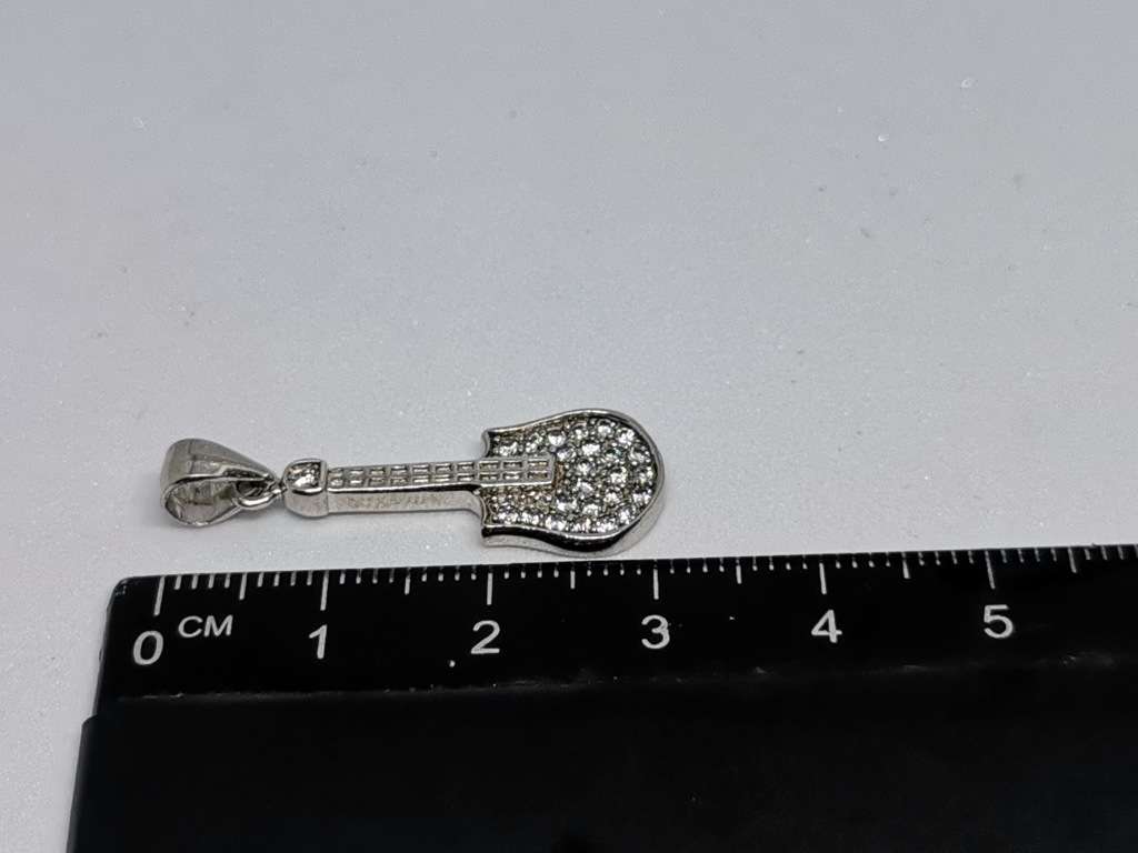 Silver Guitar Pendant