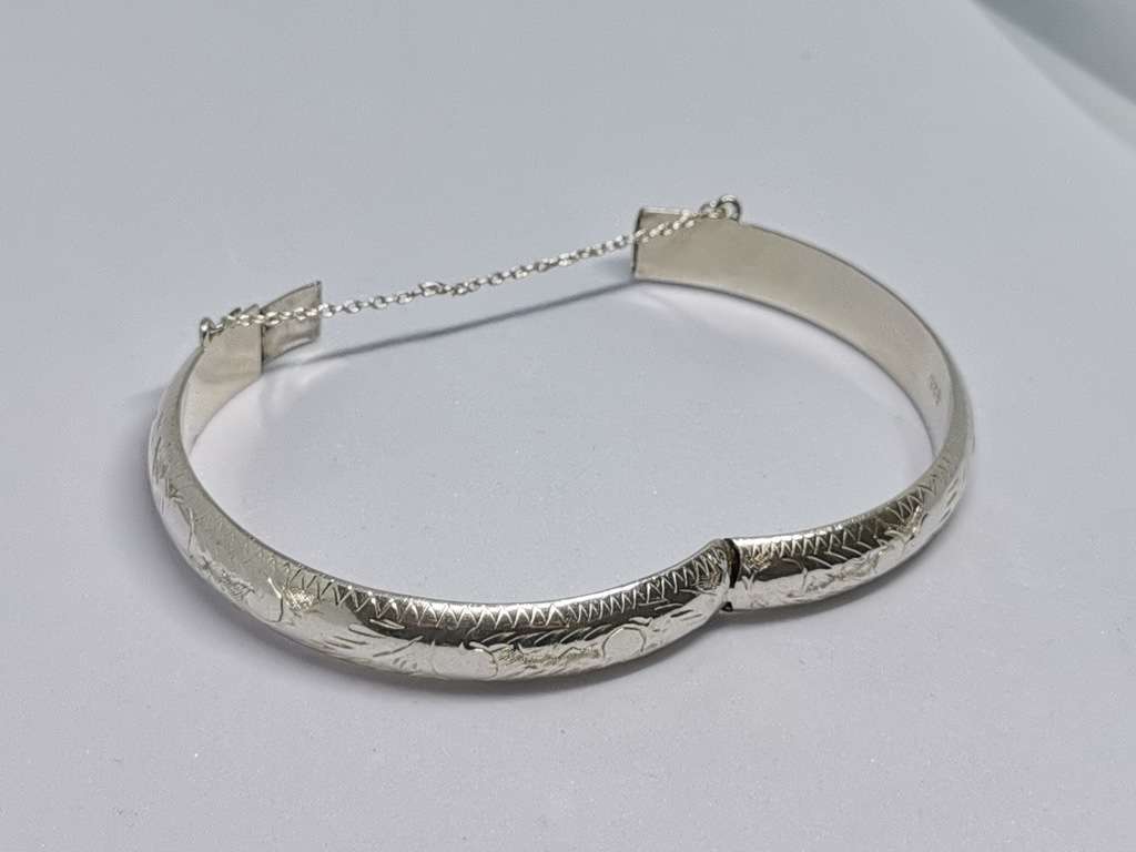 Detailed Silver Bracelet