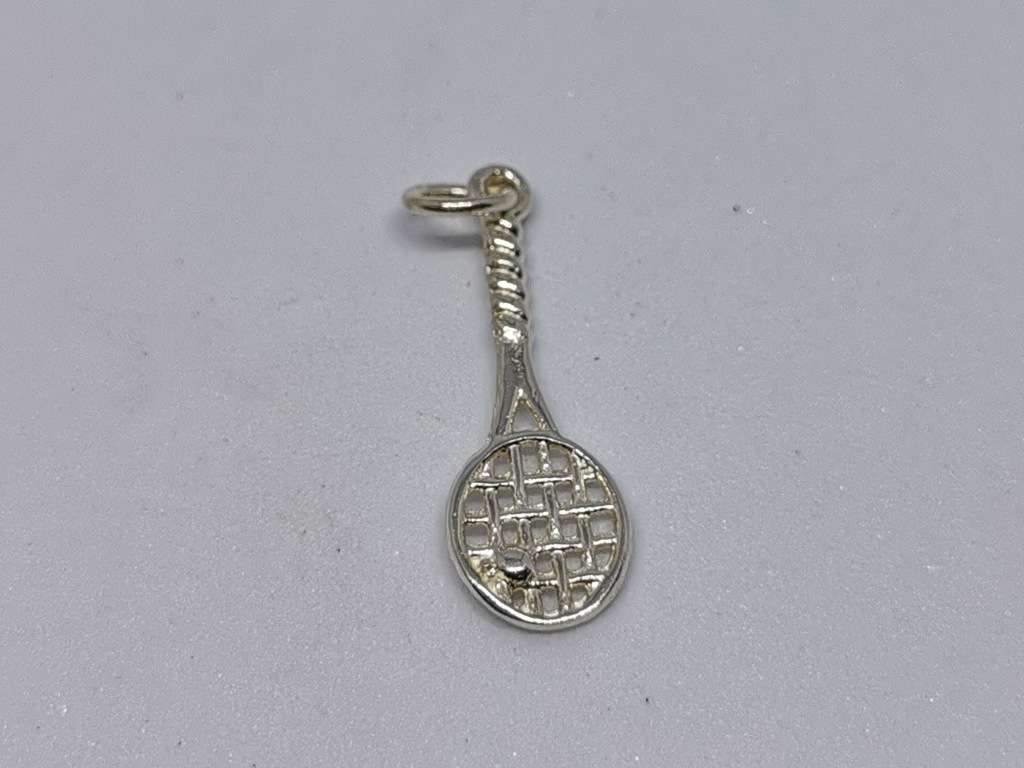 Silver Tennis Charm