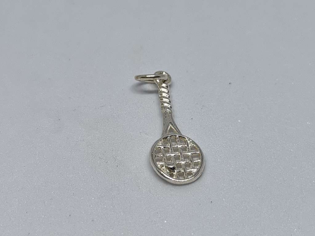Silver Tennis Charm