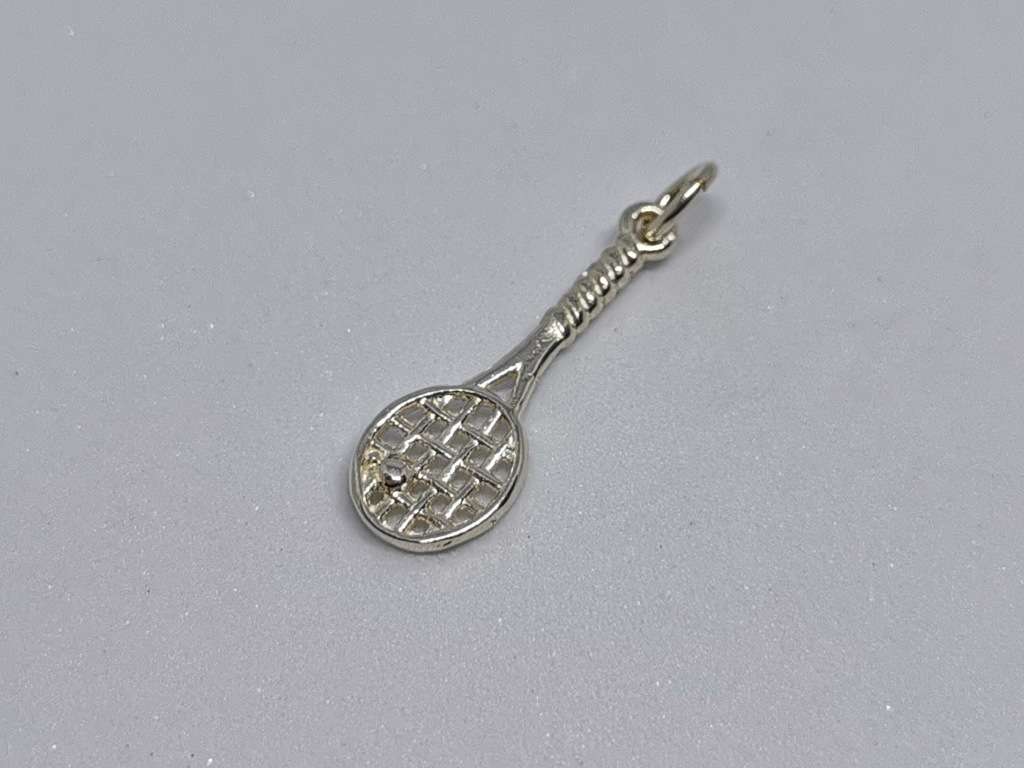 Silver Tennis Charm